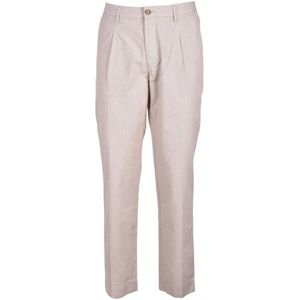 Hugo, Heren, Broeken, Beige, Maat: 4XL Katoen,