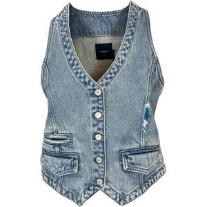 Denham, Dames, Jassen, Blauw, Maat: XS Denim,