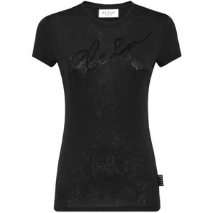Philipp Plein, Dames, Tops, Zwart, Maat: XS Katoen,