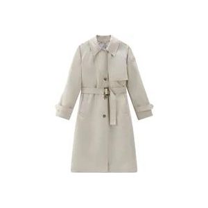 Woolrich Lichtgewicht Urban Touch Trenchcoat met Riem , Beige , Dames , Maat: S