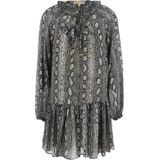 MICHAEL Michael Kors - Jurk - Ecru - Dierenprint - Knielengte - Losse Pasvorm