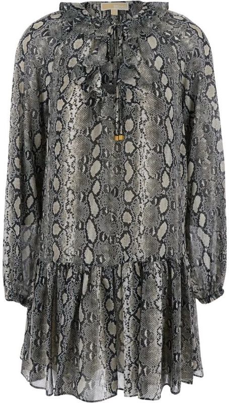 MICHAEL Michael Kors - Jurk - Ecru - Dierenprint - Knielengte - Losse Pasvorm