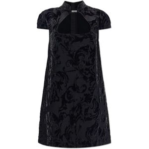 Versace Jeans Couture, Dames, Jurken, Zwart, Maat: XS Velours,