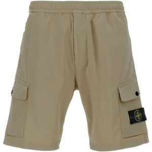 Stone Island, Heren, Korte broeken, Bruin, Maat: W34 Katoen,
