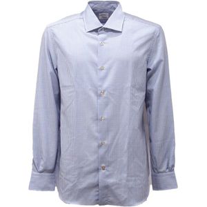 Mazzarelli, Heren, Overhemden, Blauw, Maat: XL Wol,