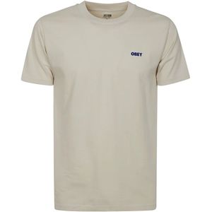 Obey, Heren, Tops, Beige, Maat: S Katoen,