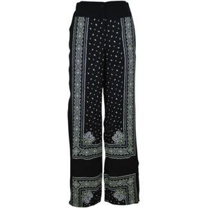 Pinko - Wide-leg Broek - Multicolor - Viscose Twill - All-over Bandana Print