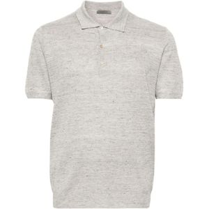Corneliani, Heren, Tops, Grijs, Maat: 2XL Linnen,