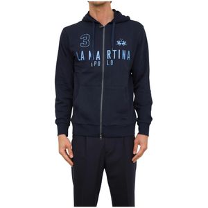 La Martina, Heren, Sweatshirts & Hoodies, Blauw, Maat: XL Katoen,