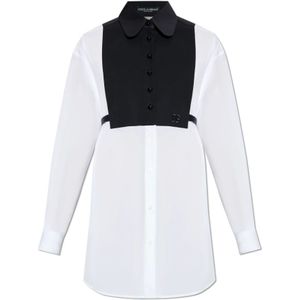 Dolce & Gabbana, Dames, Blouses & Shirts, Wit, Maat: XS Katoen,