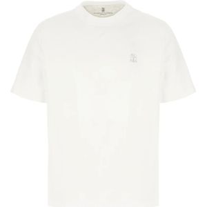 Brunello Cucinelli, Heren, Tops, Wit, Maat: S Katoen,