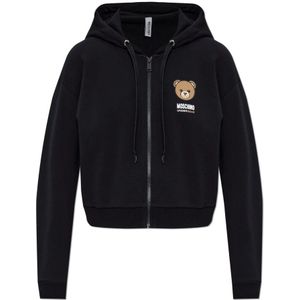 Moschino, Dames, Sweatshirts & Hoodies, Zwart, Maat: XS