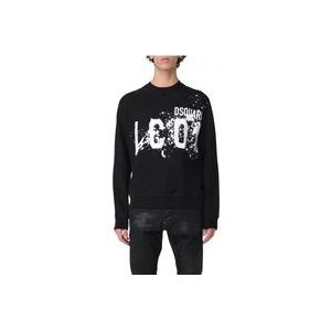 Dsquared2 Icon Scribble Cool Fit Crewneck Sweater , Black , Heren , Maat: XL