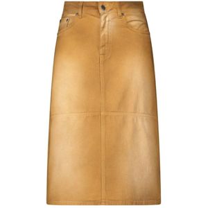 Msgm, Dames, Rokken, Bruin, Maat: 4XS Denim,