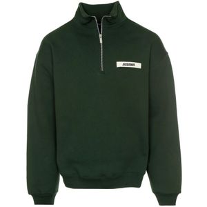 Jacquemus, Heren, Sweatshirts & Hoodies, Groen, Maat: XL Katoen,