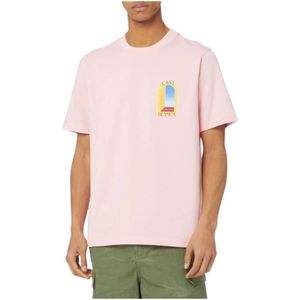 Casablanca Stijlvol T-shirt , Pink , Heren , Maat: S