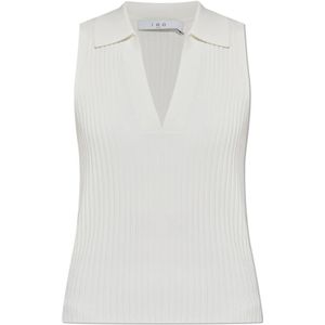 Iro, Dames, Tops, Wit, Maat: M Leer,