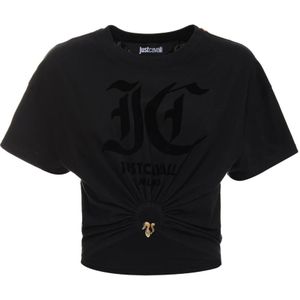 Just Cavalli, Dames, Tops, Zwart, Maat: 2XS Katoen,