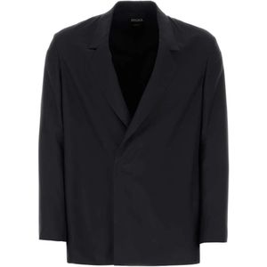 Zegna, Heren, Jassen, Zwart, Maat: L Zijde,