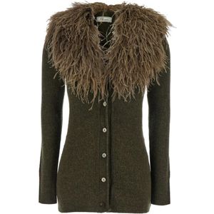 Blumarine - Strudelveer Vest - Bruin - Dames - Wol