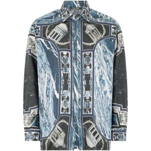 Roberto Cavalli, Heren, Overhemden, Veelkleurig, Maat: M Zijde,