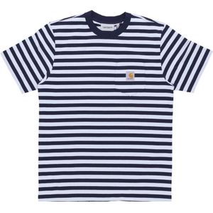 Carhartt Wip, Heren, Tops, Blauw, Maat: XL Katoen,