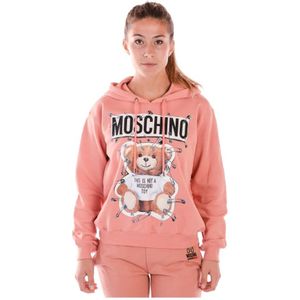 Moschino, Dames, Sweatshirts & Hoodies, Roze, Maat: 2XS Katoen,