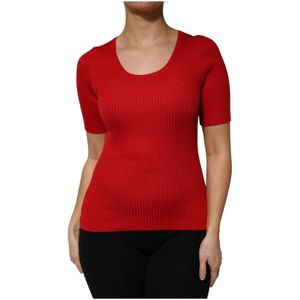 Dolce & Gabbana, Dames, Truien, Rood, Maat: XS Zijde,