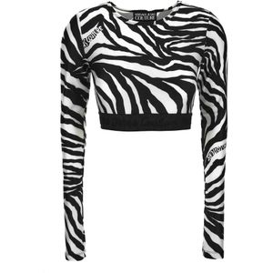 Versace Jeans Couture - Top - Zwart - Katoen - Lange Mouwen