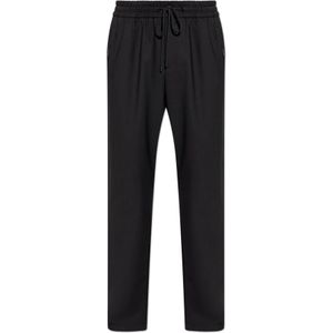 Dolce & Gabbana, Heren, Broeken, Zwart, Maat: M Satijn,