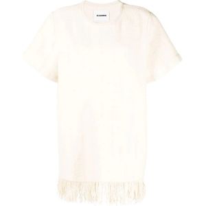 Jil Sander, Dames, Truien, Beige, Maat: 2XS Katoen,