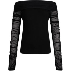 Liu Jo, Dames, Tops, Zwart, Maat: S Chiffon,