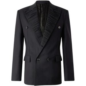 Roberto Cavalli, Heren, Jassen, Zwart, Maat: L Wol,