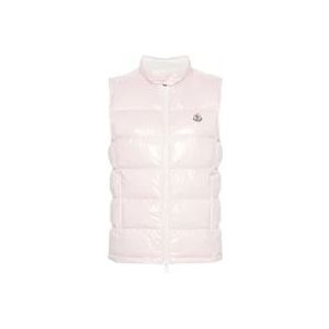 Moncler Roze Gewatteerde Gewatteerde Mouwloze Vest , Pink , Dames , Maat: XS