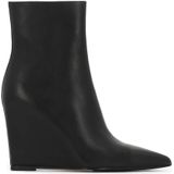 Kazar Studio - Enkellaarsjes - Zwart - Glad Leer - Hoge Hak