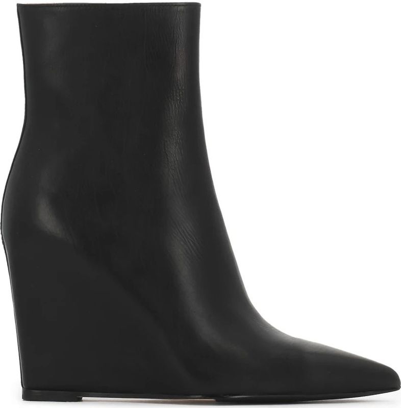 Kazar Studio - Enkellaarsjes - Zwart - Glad Leer - Hoge Hak