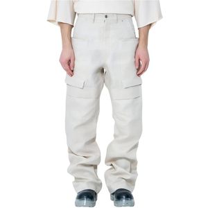 Rick Owens, Heren, Broeken, Beige, Maat: W28 Linnen,