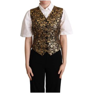 Dolce & Gabbana - Zwart Goud Jacquard - Vest - Dames