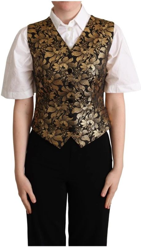 Dolce & Gabbana - Zwart Goud Jacquard - Vest - Dames