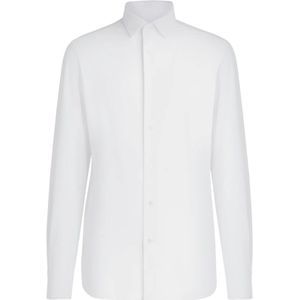 Boggi Milano - B Tech - Overhemd - Wit - Slim Fit Stretch Nylon