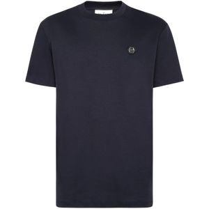 Philipp Plein, Heren, Tops, Blauw, Maat: M Katoen,