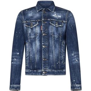 Dsquared2 Faded Blue Denim Worker Jacket , Blue , Heren , Maat: M