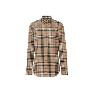Burberry Slim-Fit Vintage Check Overhemd , Beige , Dames , Maat: M