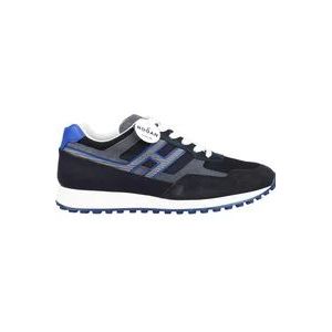 Hogan Interactieve Sneakers, Grijs Suède en Blauwe Stof , Blue , Heren , Maat: 39 1/2 EU