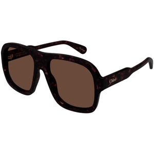 Chloé, Dames, Accessoires, Bruin, Maat: 58 MM Nylon,