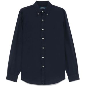 Polo Ralph Lauren, Heren, Overhemden, Blauw, Maat: M Katoen,