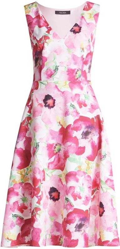 Vera Mont - Cocktailjurk - Roze - Bloemen met Cut-Outs