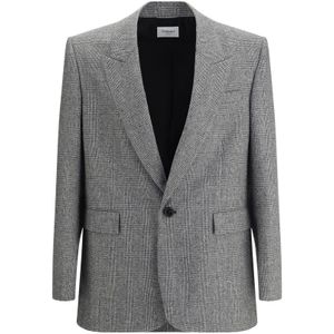 Saint Laurent, Heren, Jassen, Grijs, Maat: XL Wol,