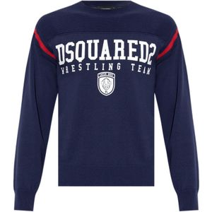 Dsquared2, Heren, Truien, Blauw, Maat: M Katoen,