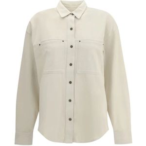 Marant étoile, Dames, Blouses & Shirts, Beige, Maat: XS Jersey,